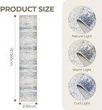 2x12 Runner Rug Non Slip,Washable Hallway Runner Rug,Blue - Image 2