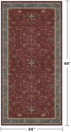 Hazo Haus Burgundy 2x4 Washable Entry Rug for Inside House, Kitchen Floor, Thin Door Mats for Inside Entry, Washable Non Slip Low Pile Stain & Fade Resistant, Modern Eclectic Floral Decor - Image 2