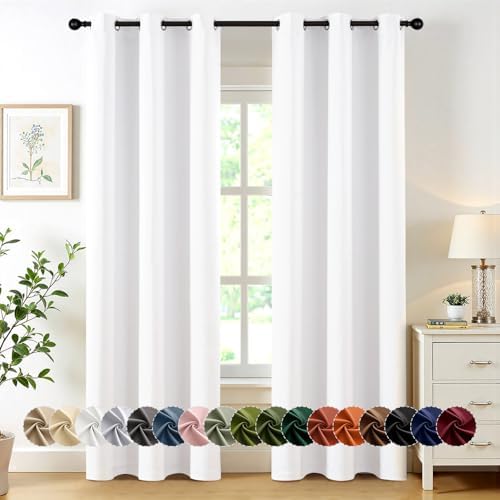 MIULEE Blackout Curtains for Bedroom 2 Panels 40 x 84 Inch Long Pure White by MIULEE