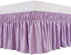 MEILA Wrap Around Bed Skirt for Queen & King Beds, 16" Drop, Light Purple by MEILA