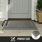 HIYARD Sturdy Front Door Mat, Absorbent Muddy Dirt Resist Welcome Door Mats Outdoor Indoor, Stain and Fade Resistant, Non-Slip Backing Entry Mat Low Profile Doormat for Entryway, 36×24, Light Grey - Image 6