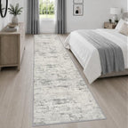 2.6x14 Washable Runner Rug:Modern Abstract Indoor Soft Carpet Gray - Image 4