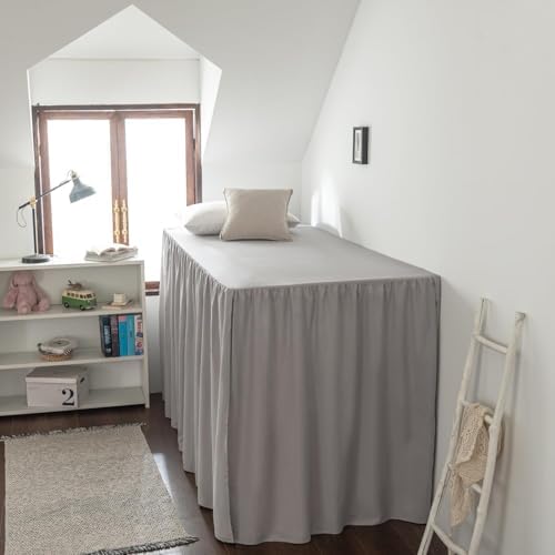 Dorm Room Bed Skirt Twin XL, College Dorm Essentials - Light Grey, 36 Inch - Image 2