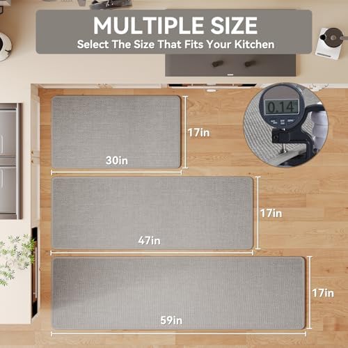 YDKGL Extra Long Kitchen Runner Rugs Kitchen Mat Non Slip Gray 17"x95" - Image 2