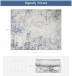 8x10 Washable Area Rugs for Living Room,Bedroom,Dining Room- Blue Beige - Image 2