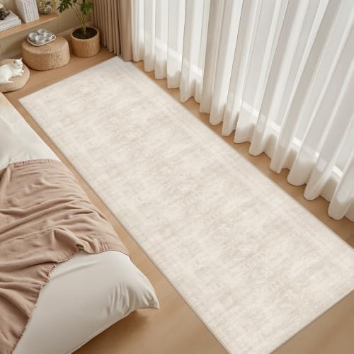 3x10 Hallway Washable Runner Rug: Neutral Kitchen Carpet Beige - Image 3