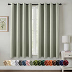 MIULEE Blackout Curtains for Bedroom 2 Panels 50 x 63 Inch Long Sage Green by MIULEE