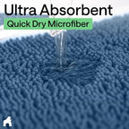 GORILLA GRIP Bath Rug Mat for Bathroom, Absorbent Chenille, 36x24 Blue - Image 5
