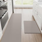 StepRite Kitchen Mats, 2PCS Kitchen Rugs, Cushioned Anti Fatigue Kitchen Mats for Floor, Non-Slip Standing Desk Mat, Waterproof Kitchen Rug Set for Kitchen, Floor, Office, 17.3"x30"+17.3"x70", Khaki by Bringcushiontoyourlife