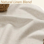 Guken 100% Blackout Linen Curtains 90 Inch Long 2 Panels Cream Beige - Image 3