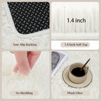 PLHXFR 9x12 Area Rugs Living Room: Fluffy Bedroom Rug Shag Carpet White - Image 4