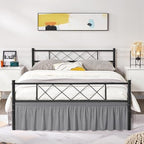 Wrap Around King Size Bed Skirt Split Corner 14" Drop-Elastic Dust Ruffle - Image 5