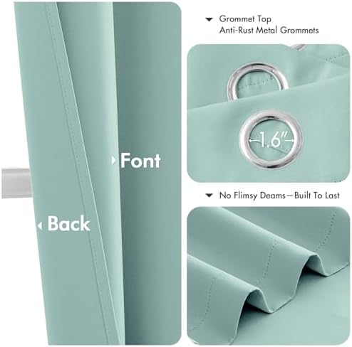 MIULEE Blackout Curtains for Bedroom 2 Panels 40 x 84 Inch Long Aqua - Image 4