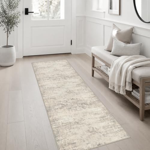 2x6 Washable Runner Rug：Modern Abstract Soft Carpet Brown Beige - Image 3