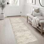 2x6 Washable Runner Rug：Modern Abstract Soft Carpet Brown Beige - Image 3