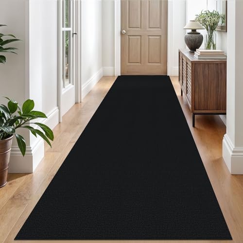 EARTHALL Washable Runner Rug, Non Slip Hall Runner, 3x10 Ft, Black Heather by Unknown