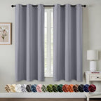 MIULEE Blackout Curtains for Bedroom 2 Panels 40 x 63 Inch Long Silver Grey by MIULEE