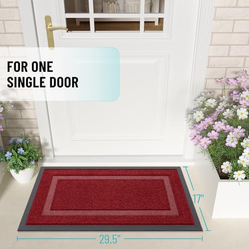 OLANLY Front Door Mat Outside 29.5x17, All-Season Heavy-Duty Rubber Doormat - Image 2