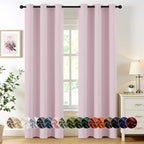 MIULEE Blackout Curtains for Bedroom 2 Panels 40 x 72 Inch Long Light Pink by MIULEE