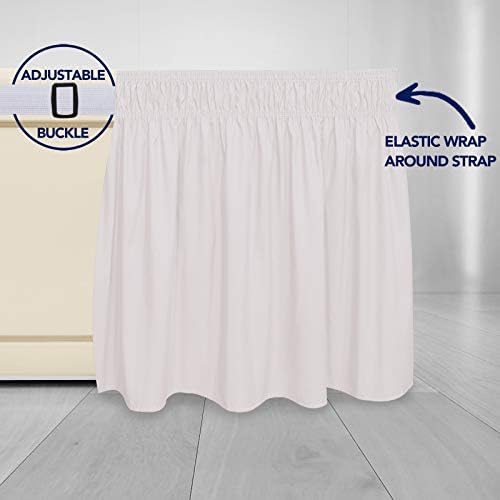 PureFit Wrap Around Ruffled Bed Skirt, Baby Pink, Queen/King - 14" Drop - Image 4