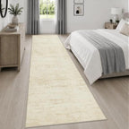 3x14 Washable Runner Rug：Modern Abstract Kitchen Soft Carpet Beige - Image 4