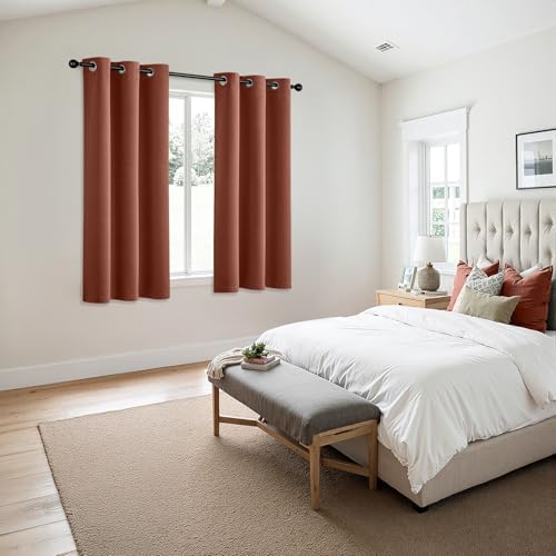 MIULEE Fall Blackout Curtains for Bedroom 2 Panels 40"x54" Long Terracotta - Image 6