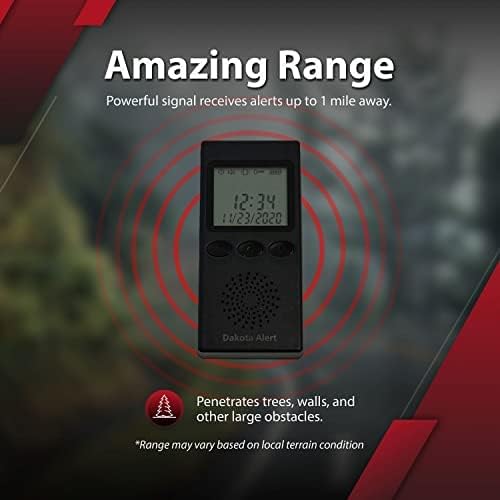 Wireless Driveway Alarm Portable Receiver PR-4000 - Compatible with Dakota Alert 4000 Transmitters | Battery-Powered Monitor Comes with USB Charger & Belt Clip, Driveway Alarms Wireless
