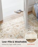 Amada 2x6 Washable Runner Rug for Kitchen and Entryway, Beige, Vintage - Image 6