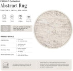 Round Area Rug Living Room: 5 ft Modern Washable Indoor Carpet - Image 2