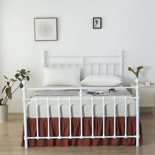 Bed Skirt Queen Size Ruffled Bed Skirts with Split Corners - Image 5