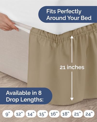 CGK Wrap Around Bed Skirt - College Dorm Room - 21" Inch, Twin/Twin XL - Image 4