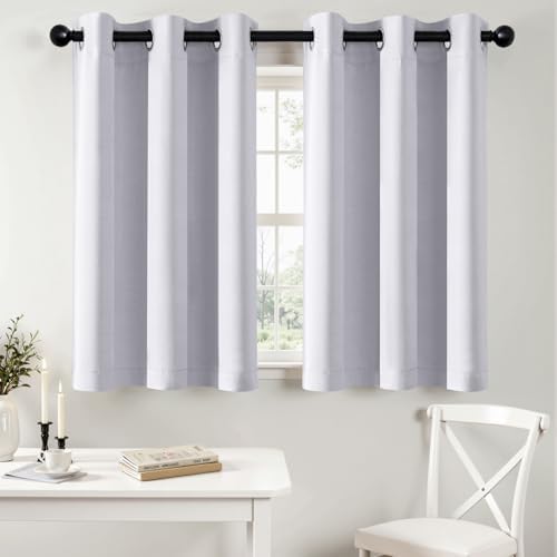 MIULEE Blackout Curtains for Bedroom 2 Panels 40x36 Inch Long Greyish White by MIULEE