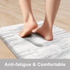 KIMODE Kitchen Mats Cushioned Anti Fatigue,Abstract Grey Farmhouse Rugs Set - Image 2