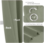 MIULEE Blackout Curtains for Bedroom 2 Panels 40 x 45 Inch Long Sage - Image 4