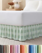 CGK Wrap Around Dust Ruffle Bed Skirt - Full Size, 15" Inch, Sage by CGKUnlimited