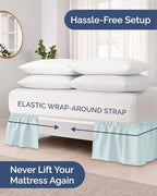 CGK Wrap Around Bed Skirt - College Dorm Room - 12" Inch, Twin/Twin XL - Image 2