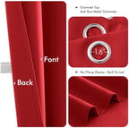 MIULEE Blackout Curtains for Bedroom 2 Panels 40x54 Inch Long Christmas Red - Image 4