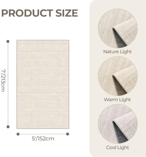 5x7 Area Rugs for Living Room,Large Washable Rug,Beige - Image 2