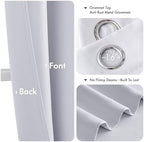 MIULEE Blackout Curtains for Bedroom 2 Panels 50x63 Inch Long Greyish White - Image 4