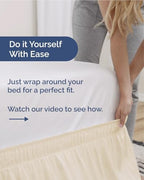 CGK Wrap Around Dust Ruffle Bed Skirt - Full Size, 15" Inch, Off White - Image 3