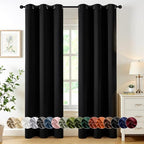 MIULEE Blackout Curtains for Bedroom 2 Panels 40 x 80 Inch Long Black by MIULEE