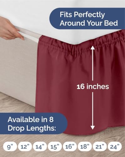 CGK Wrap Around Bed Skirt - College Dorm Room - 16" Inch, Twin/Twin XL - Image 4