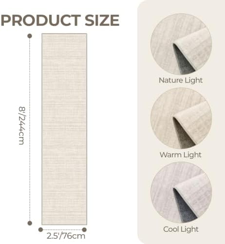 2'6'' x 8' Runner Rug Non Slip,Washable Kitchen Rugs,Beige - Image 2