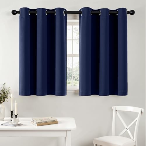MIULEE Blackout Curtains for Bedroom 2 Panels 40 x 36 Inch Long Navy Blue by MIULEE