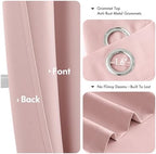 MIULEE Blackout Curtains for Bedroom 2 Panels 40 x 90 Inch Long Pink - Image 4