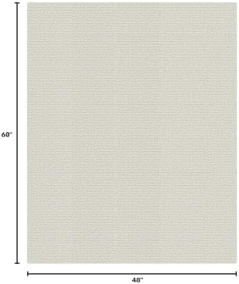 EARTHALL Washable Area Rug, Non Slip Entryway Rug, 4x5 Ft, Cream/Grayish - Image 2