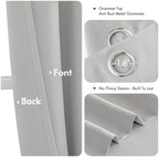MIULEE Blackout Curtains for Bedroom 2 Panels 40 x 63 Inch Long Silver - Image 4