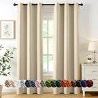 MIULEE Blackout Curtains for Bedroom 2 Panels 34 x 72 Inch Long Cream Beige by MIULEE