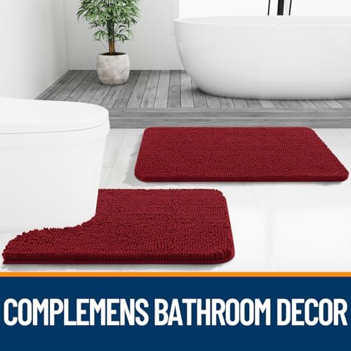 OLANLY Small Bathroom Rugs 24x16, Extra Soft Absorbent Chenille Bath Rugs - Image 7