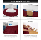 Wrap Around Queen Bed Skirt, Easy Fit Elastic Belt, 16 Inch Drop, Burgundy - Image 4